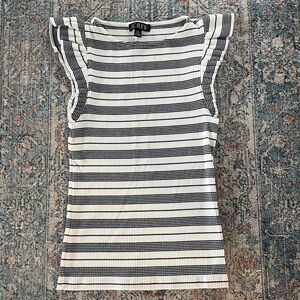 J. Crew Women's Navy and White Striped Top